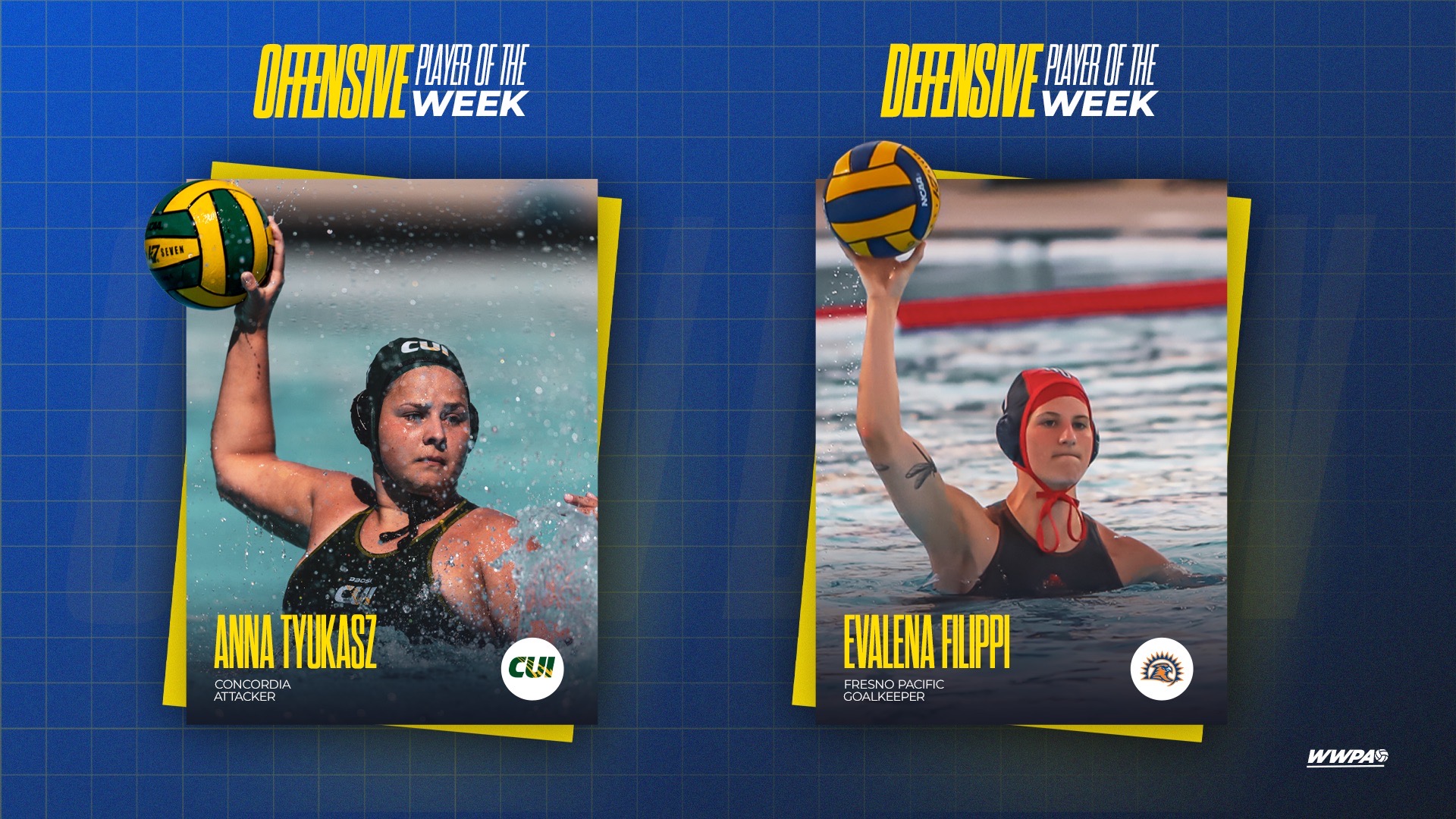 Tyukasz, Filippi earn WWPA Player of the Week awards